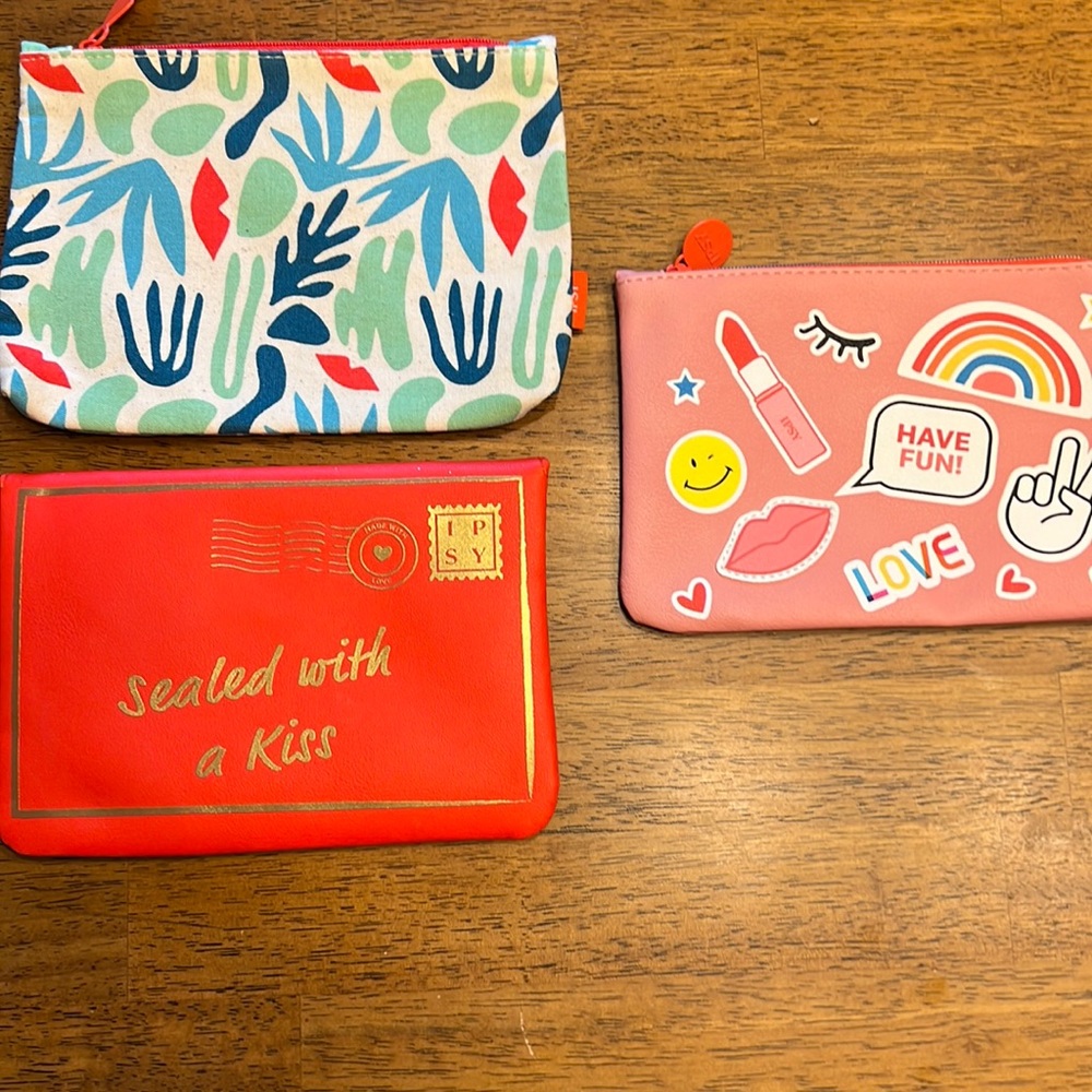 Three makeup bags, great for on the go and gifts